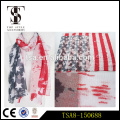 Nouveaux produits lauch en Chine 2016 services personnalisés d&#39;impression sur écharpe star image flag type scarves